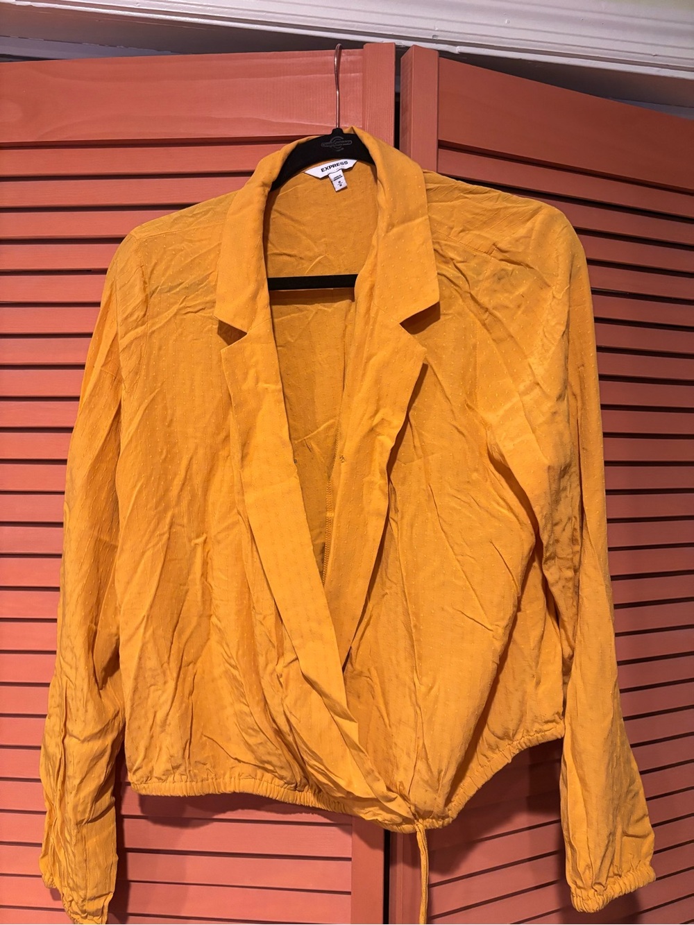 Express Golden Yellow Open Front Jacket